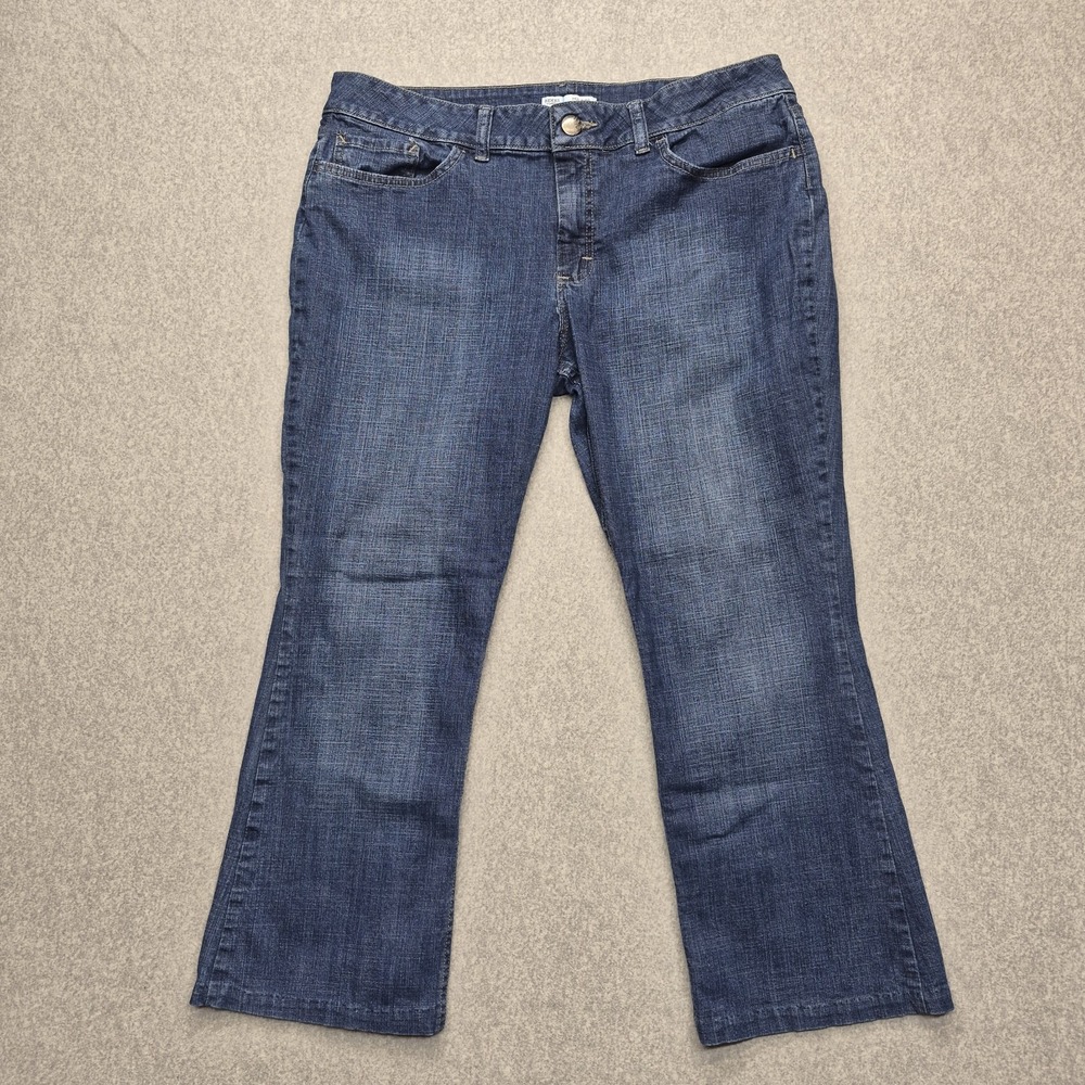 Riders by Lee Womens 16P Dark Wash Bootcut Jeans Mid Rise Stretch Denim Pants